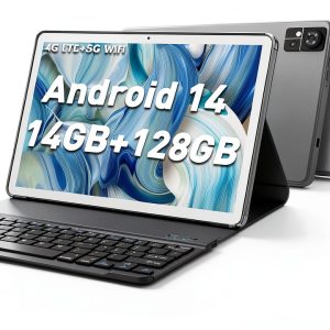Kimlok Android Tablet 10 Inch 14GB RAM 128GB Storage Silver-0