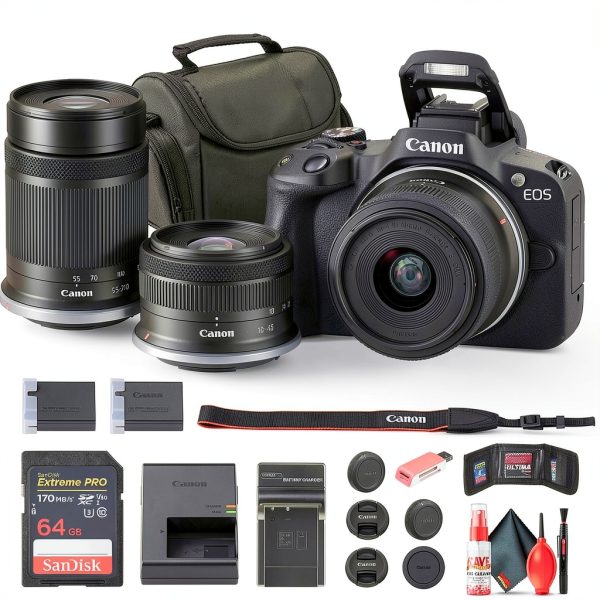 Canon EOS R50 Mirrorless Camera 24MP 4K Video Bundle-0