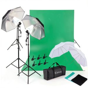 Kshioe 135W Photography Light Kit Studio Umbrellas Stands-0