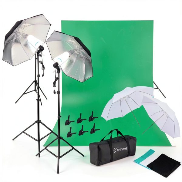 Kshioe 135W Photography Light Kit Studio Umbrellas Stands-0