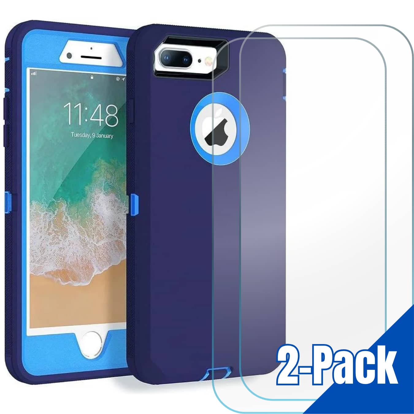 Entronix Heavy Duty Case installed on an iPhone 8 Plus showing raised edges and precise cutouts