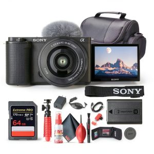 Sony ZV-E10 Mirrorless Camera Bundle 16-50mm Lens Black-0
