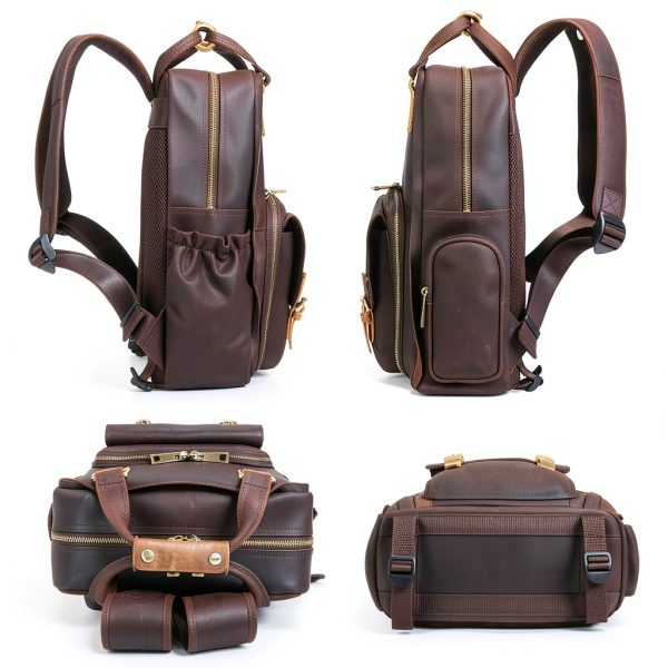Gaetano Large Leather Backpack Camera Bag Photographers-6