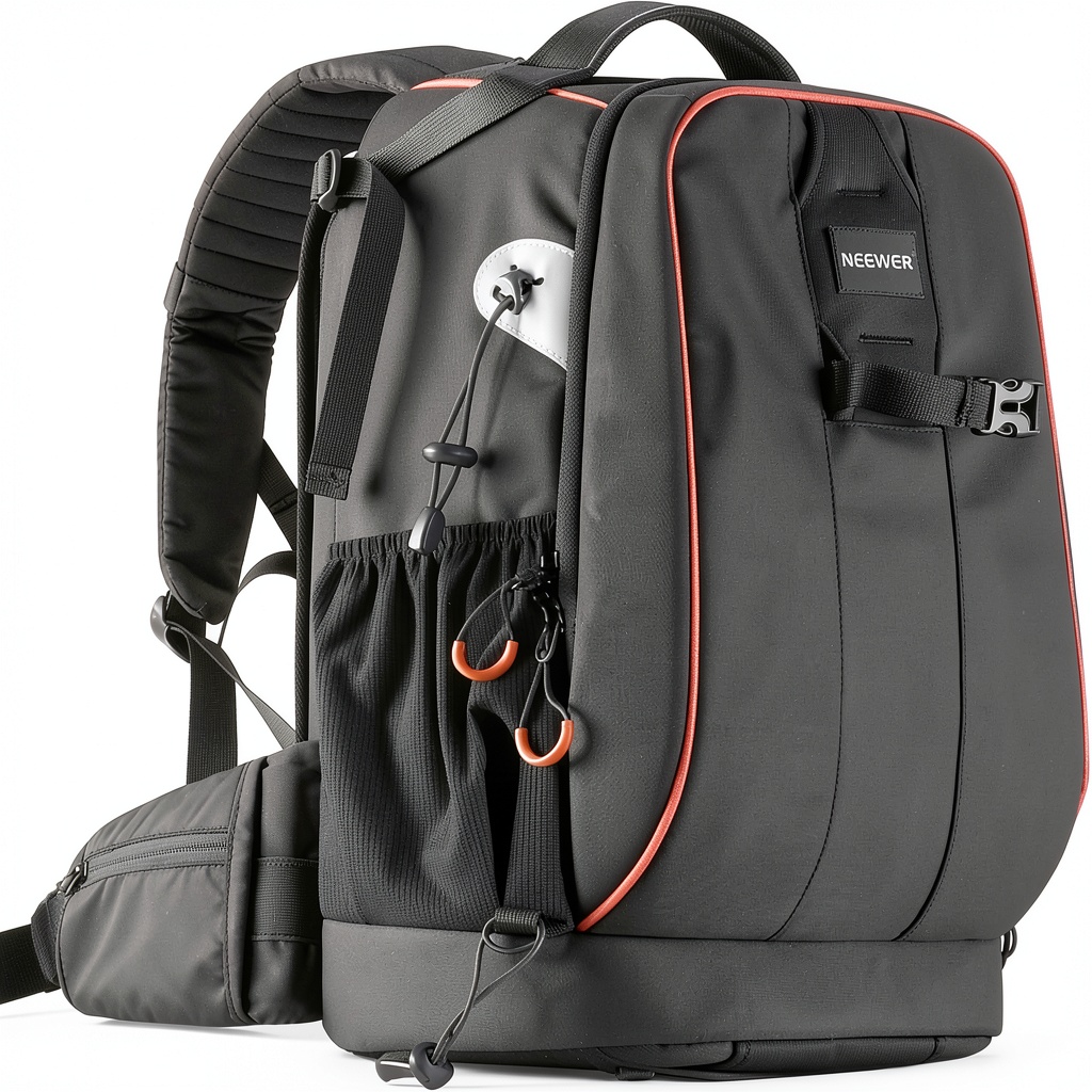 Real-life usage of Neewer Pro waterproof camera backpack on a mountain trail