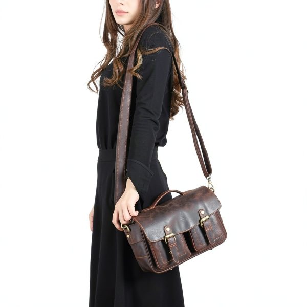 Faust Leather Camera Bag Full Grain Leather Handcrafted DSLR-9
