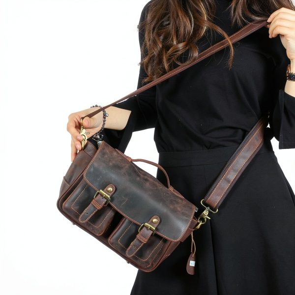 Faust Leather Camera Bag Full Grain Leather Handcrafted DSLR-10