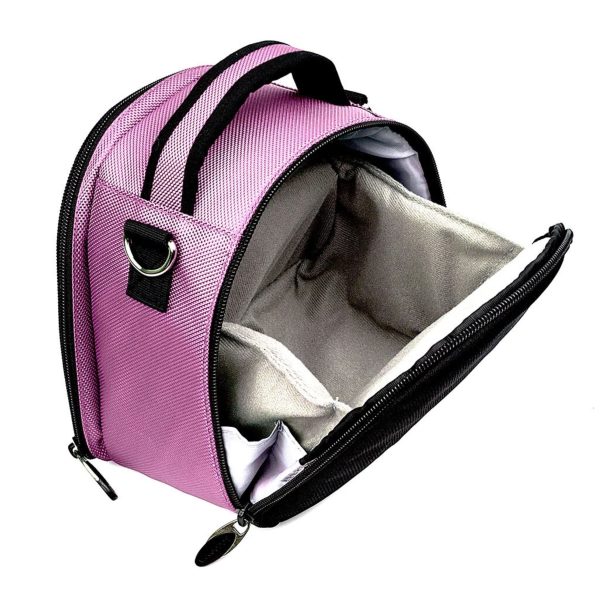 Pink DSLR Camera Bag Water Resistant Nylon Shoulder Bag-4