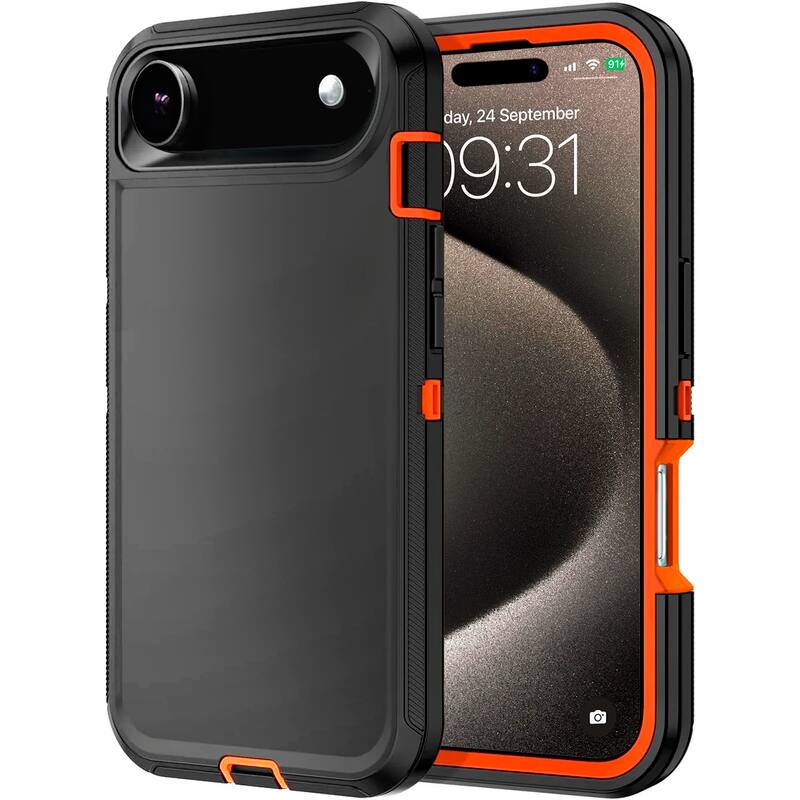 Entronix Heavy Duty Case showing raised edges and airbag design on iPhone 17 Air
