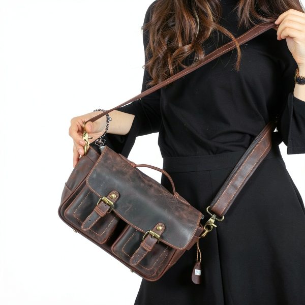 Faust Leather Camera Bag Full Grain Leather Handcrafted DSLR-10