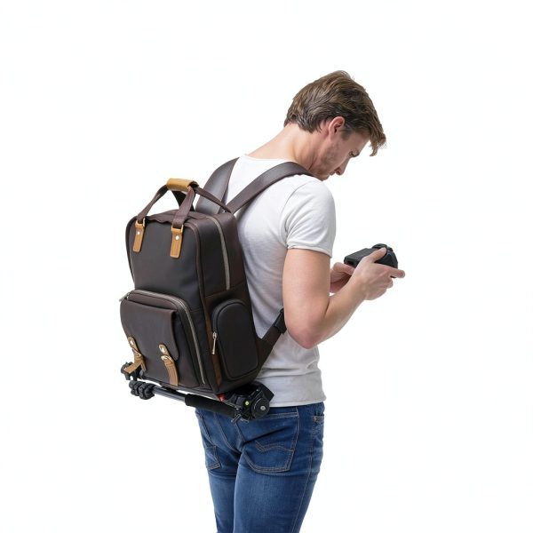 Gaetano Large Leather Backpack Camera Bag Photographers-9