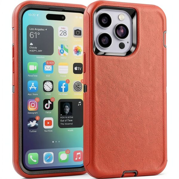 Entronix iPhone 14 Pro Max Case Red Protective Armor Design-0