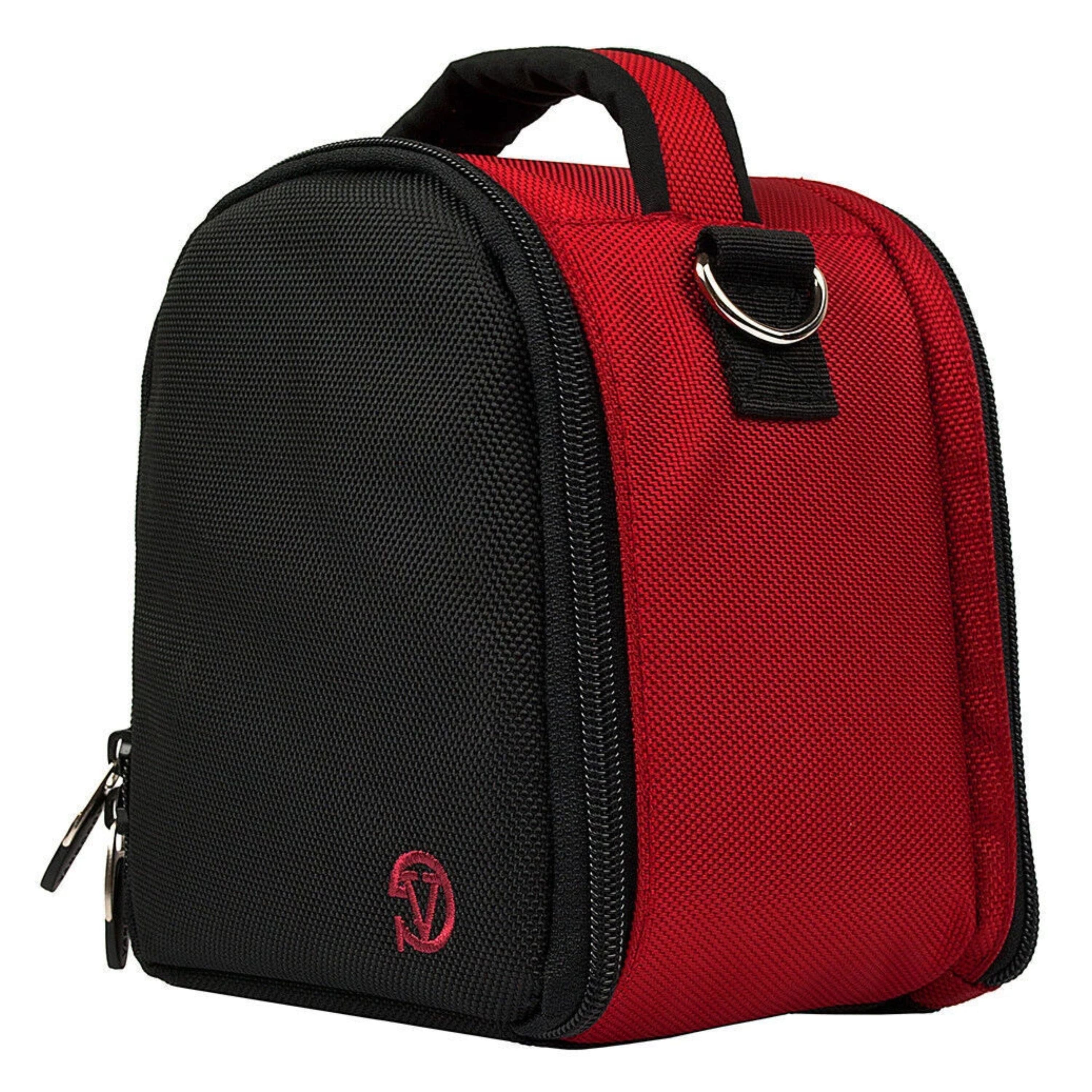 DSLR camera shoulder bag showing padded interior and rear zipper pocket
