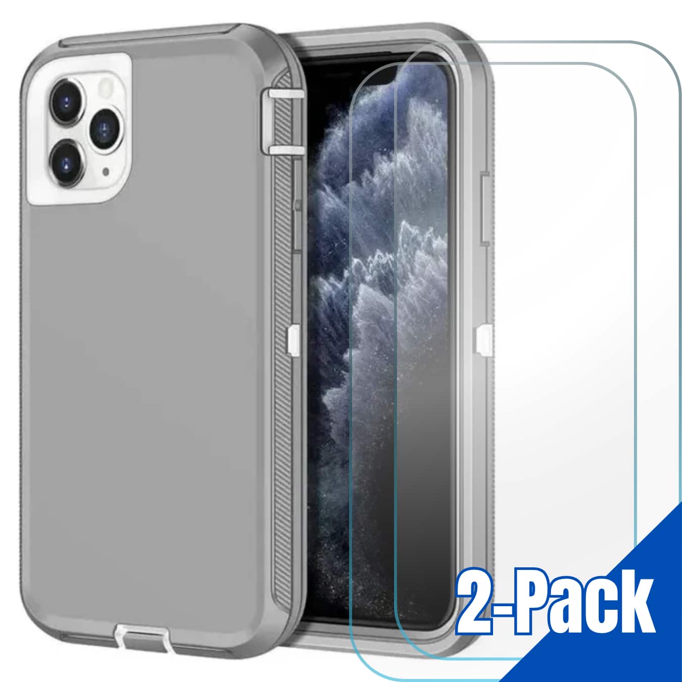 Entronix iPhone 15 Pro Max case and screen protectors displayed on a table