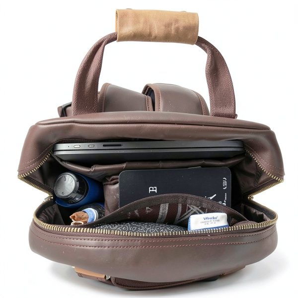 Gaetano Large Leather Backpack Camera Bag Photographers-5