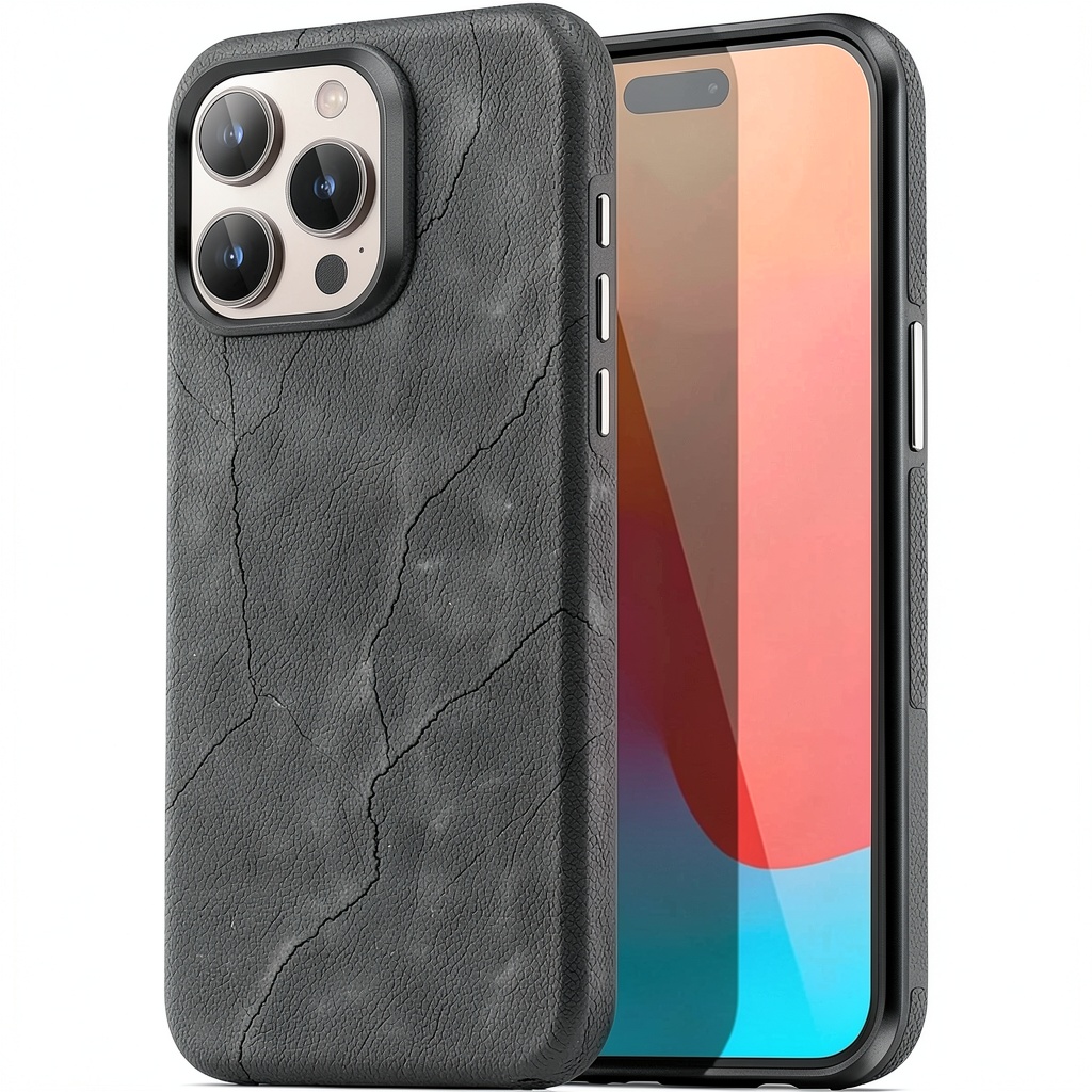 Installing Entronix Rugged Case for iPhone 16 Pro Military Grade on a wooden desk
