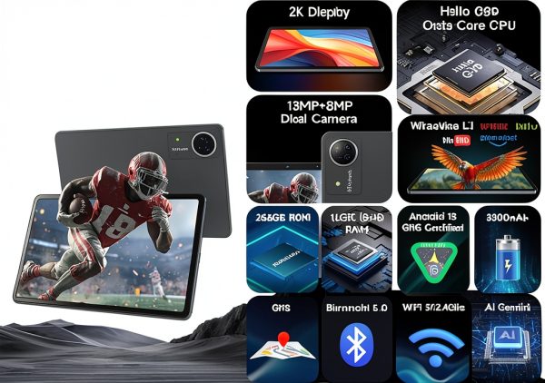 FEONAL 12 Inch Android Tablet 256GB Gaming 2K Display-9