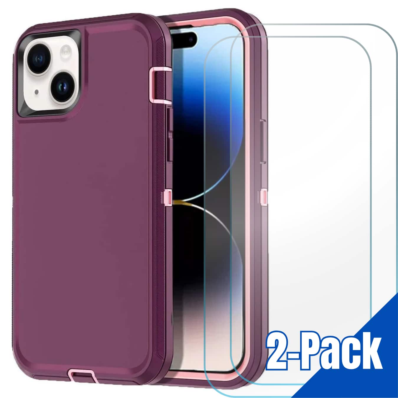 Entronix Heavy Duty Bundle showing iPhone 15 case and screen protectors