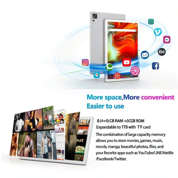 Qukenk Android 14 Tablet 10 Inch 8GB RAM Keyboard Included-3
