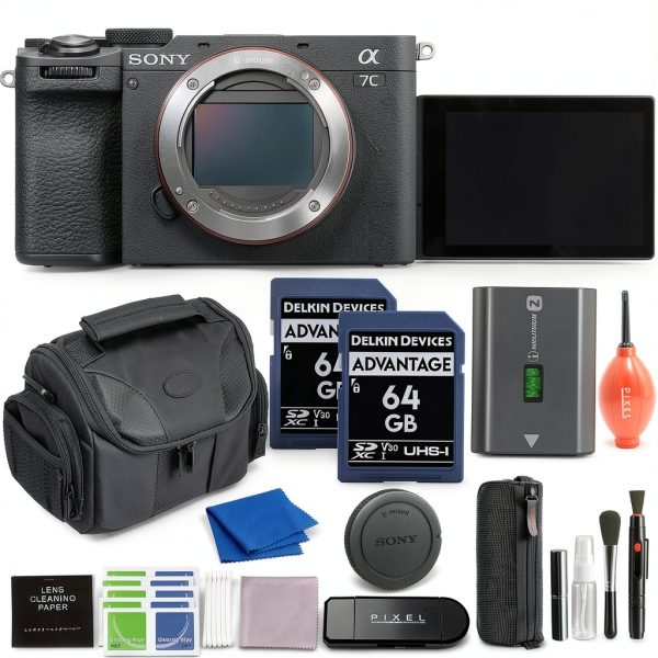 Sony Alpha 7C II Full Frame Camera Black Bundle SD Cards-0