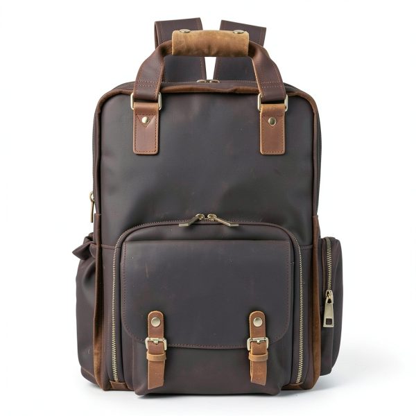 Gaetano Large Leather Backpack Camera Bag Photographers-2