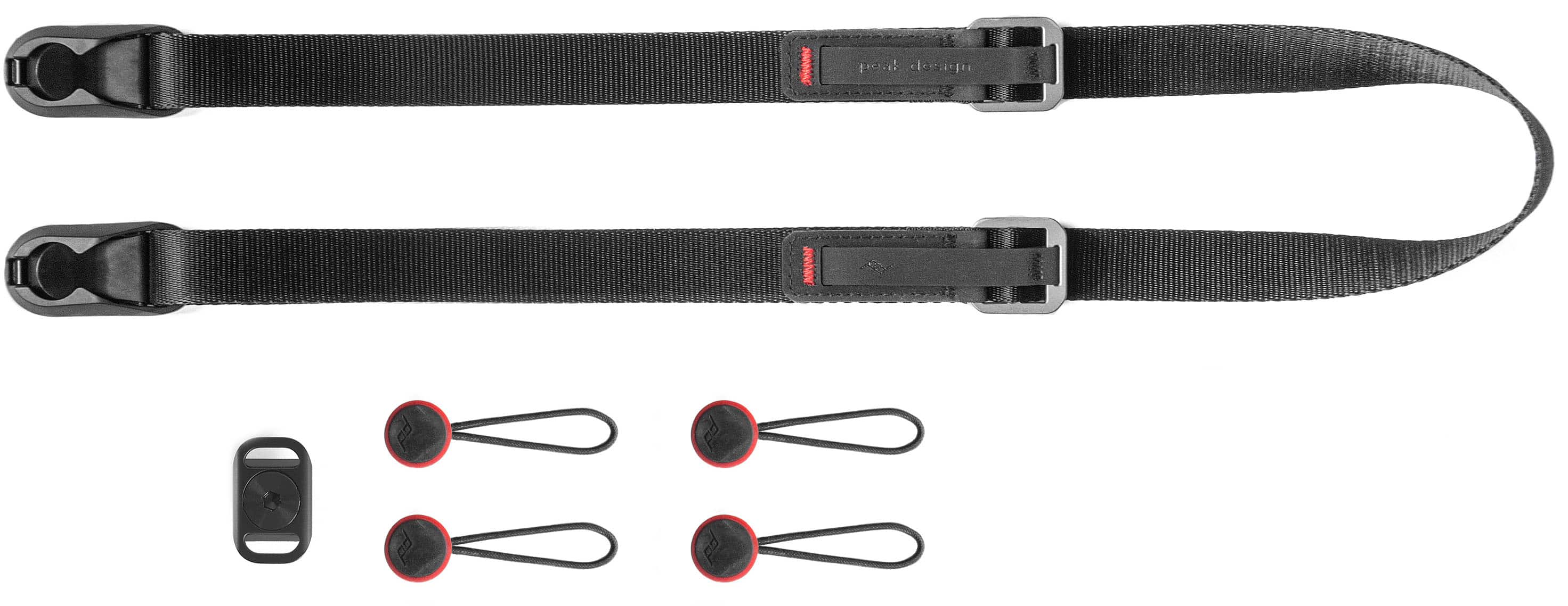 'Peak Design Leash camera strap in multiple colors on a camera'