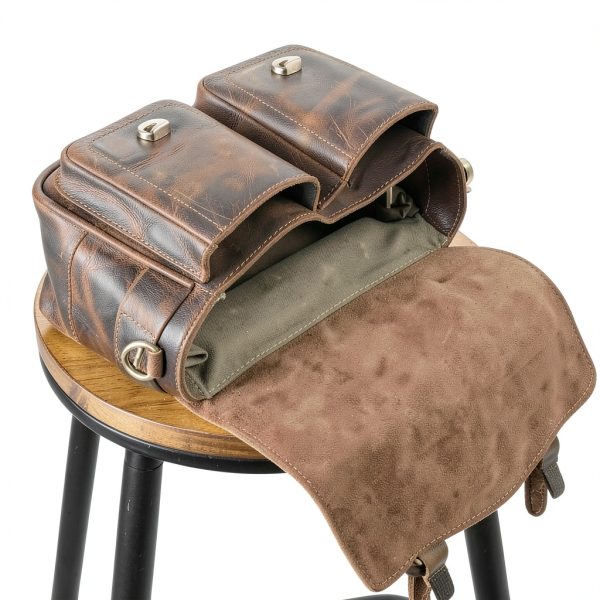 Faust Leather Camera Bag Full Grain Leather Handcrafted DSLR-12
