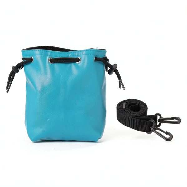 Drawstring PU Camera Bag Sky Blue Compact Mirrorless Camera-0