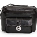 Leather Multi Compartment Camera Case Black Mustard Orange-0