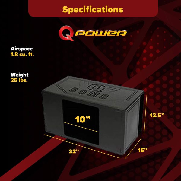 Q Power QBOMB12VLSQ 12 Inch Ported Speaker Box MDF-3