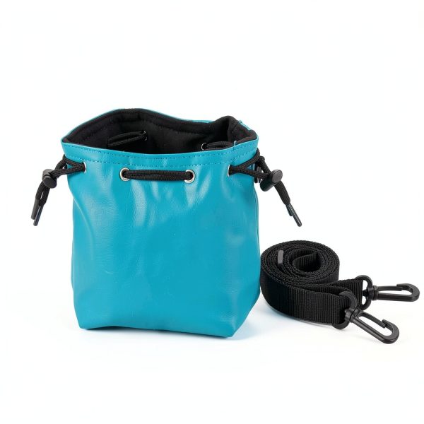 Drawstring PU Camera Bag Sky Blue Compact Mirrorless Camera-1