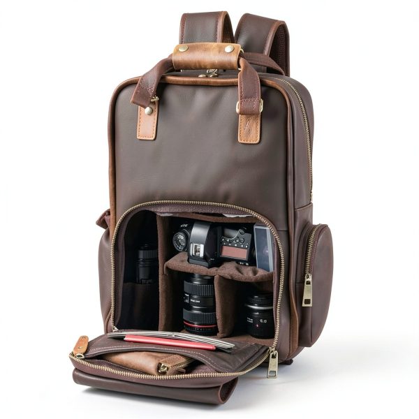 Gaetano Large Leather Backpack Camera Bag Photographers-0