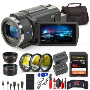 Sony FDR AX43 4K UHD Handycam Camcorder Bundle Black-0