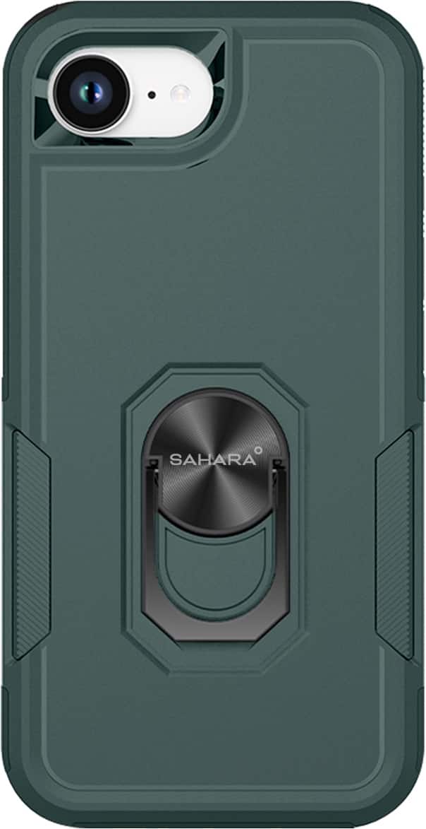 SaharaCase Raider Series iPhone 16e case showing kickstand in use