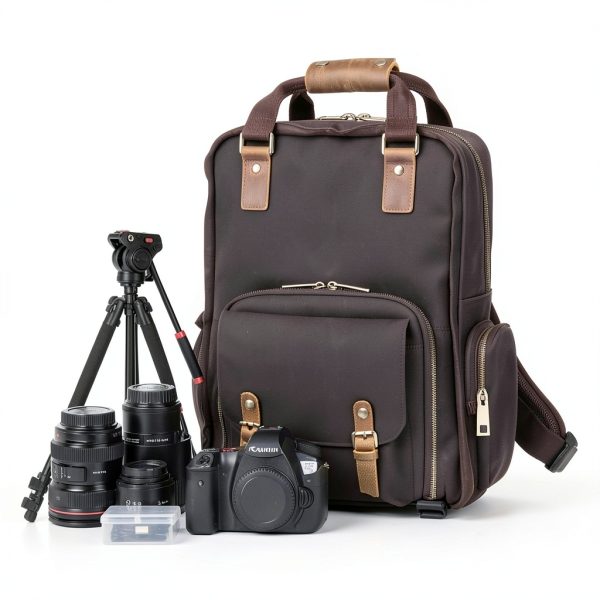 Gaetano Large Leather Backpack Camera Bag Photographers-1