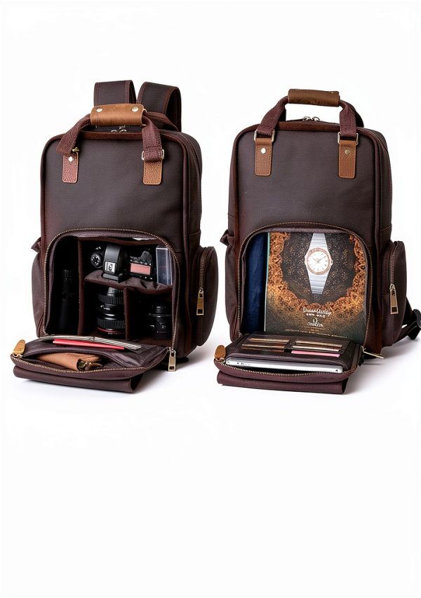 Gaetano Large Leather Backpack Camera Bag Photographers-7