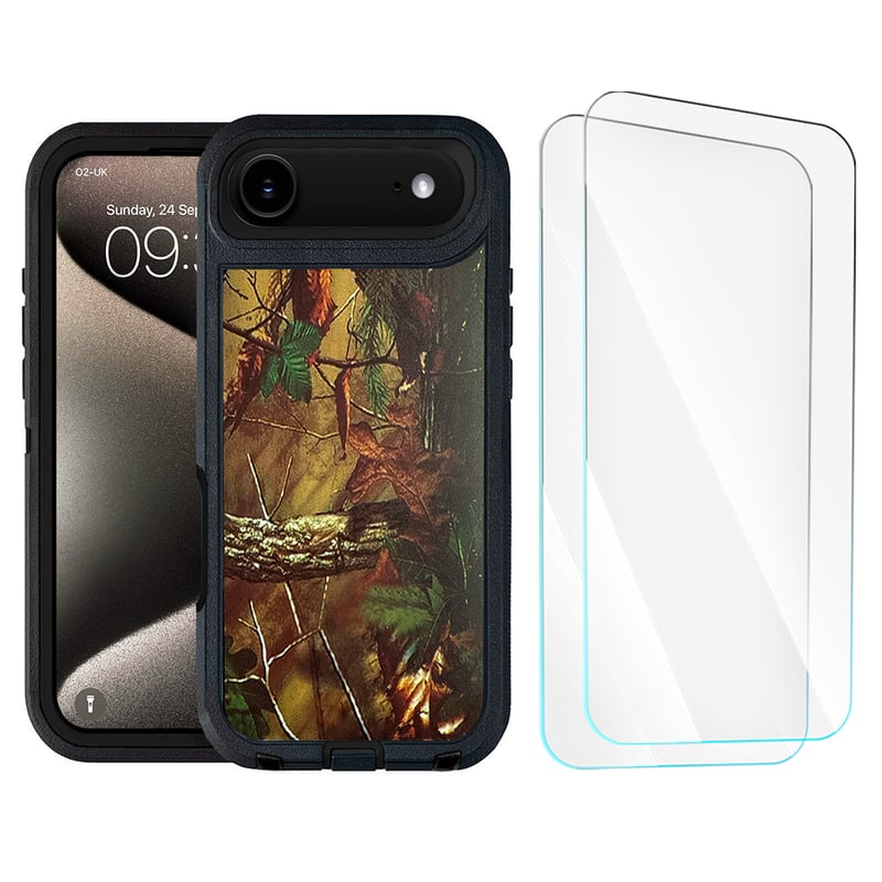 Entronix iPhone 17 Air case and screen protectors displayed on a table